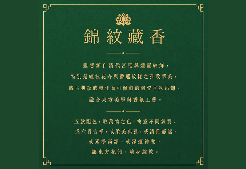 錦紋藏香香氛項鍊-粉彩番蓮紋